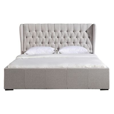 Ginny Fabric Platform Bed, King, Light Grey