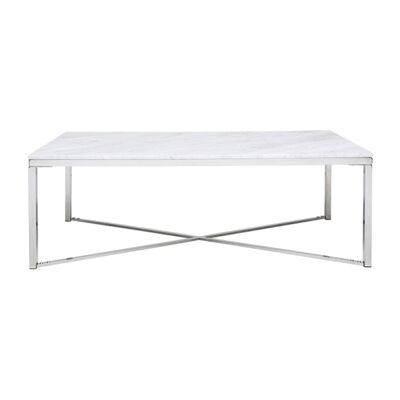 Gizele Marble & Stainless Steel Coffee Table, 120cm