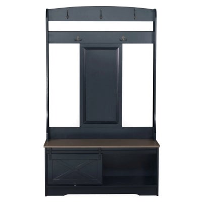 Barndoor Farmhouse Hallway Stand, Antique Black