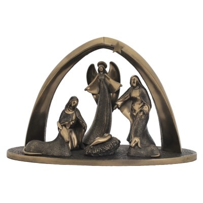 Veronese Cold Cast Bronze Coated Figurine, Nativity Scene