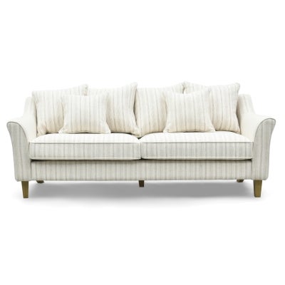 Marceline Linen Fabric Sofa, 3 Seater, Sand