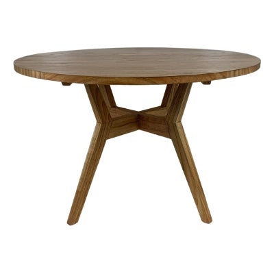 Maril Mindi Wood Round Dining Table, 120cm, Mindi Brown