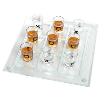 Karson Glass Tic Tac Toast Shots Game Set