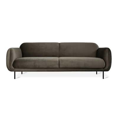 Nord Velvet Fabric Sofa, 3 Seater, Casella Mink