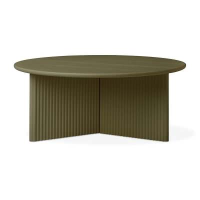 Odeon Wooden Round Coffee Table, 80cm, Olive