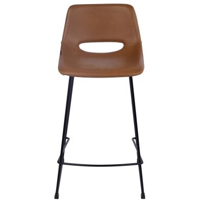 Giova Commercial Grade Faux Leather Kitchen Stool, Tan