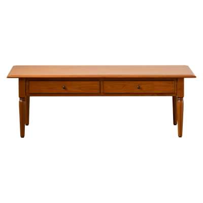Romane Elm Timber 2 Drawer Coffee Table, 120cm