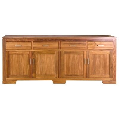 Harlington Blackwood Timber 4 Door 4 Drawer Buffet Table, 200cm