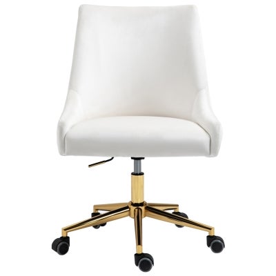 Hamilton Velvet Fabric Office Chair, White