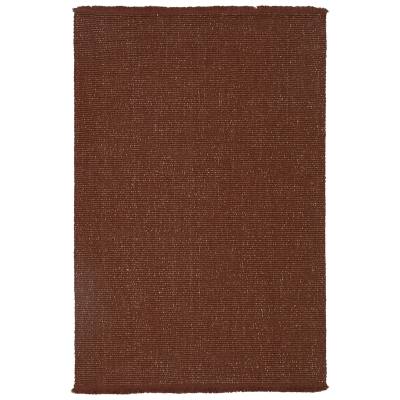 Herringbone Matrix Hand Knotted Wool Rug, 365x457cm, Rust