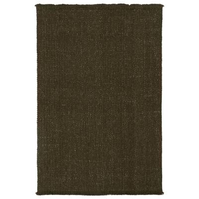 Herringbone Matrix Hand Knotted Wool Rug, 365x457cm, Olive