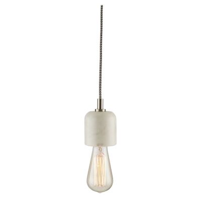 Lainey Dome Marble Pendant Light with Silver Detail