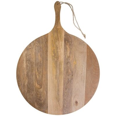 Blayney Mango Wood Round Serving Board with Handle, Extra Large