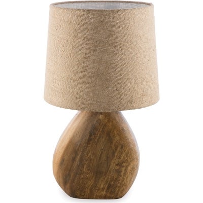 Talia Wood Base Table Lamp with Jute Shade