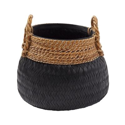Bambu Rattan Basket, Black