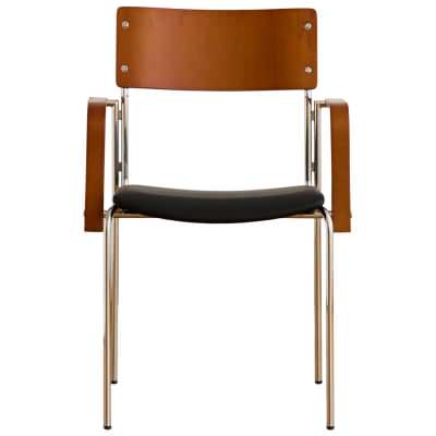 Eiros Timber & Stainless Steel Dining Armchair, Tech Fabric Seat