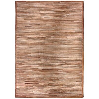Chase Handwoven Hide & Leather Rug, 160x230cm, Caramel