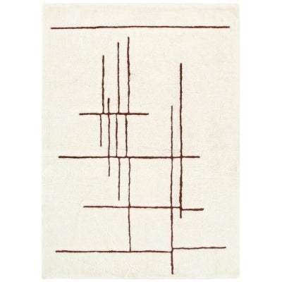 Highlands Lines Machine Washable Wool Rug, 290x200cm, Terracotta