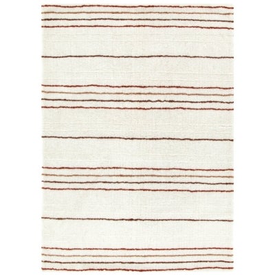Highlands Stripe Machine Washable Wool Rug, 230x160cm, Terracotta