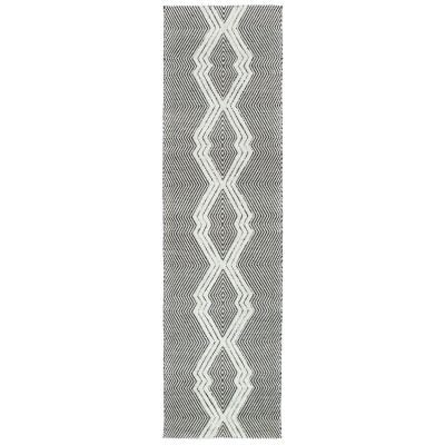 Himalaya No.100 Handwoven Wool Runner Rug, 400x80cm, Ivory