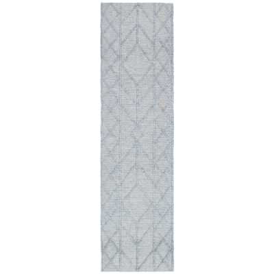 Himalaya No.400 Handwoven Tribal Wool Runner Rug, 300x80cm, Grey