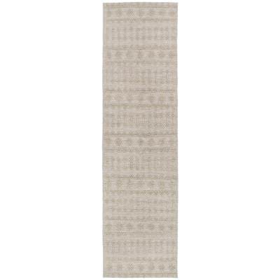 Himalaya No.900 Handwoven Tribal Wool Runner Rug, 400x80cm, Natural