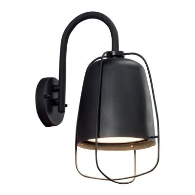 Hink IP44 Metal Outdoor Wall Light, Matt Black