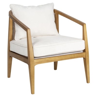 Amalfi Bayamo Timber & Rattan Armchair with Cushion, Natural