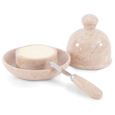 Marcellus Marble Butter Dish with Cloche, Verona
