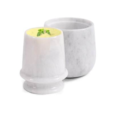 Marcellus Marble Dense Butter Crock, White