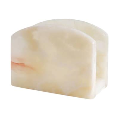 Orvieto Marble Napkin Holder, White Onyx