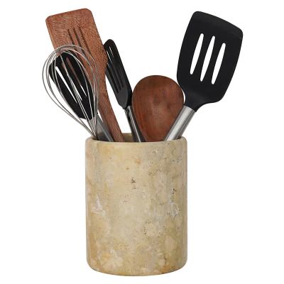 Marcellus Travertine Utensil Holder