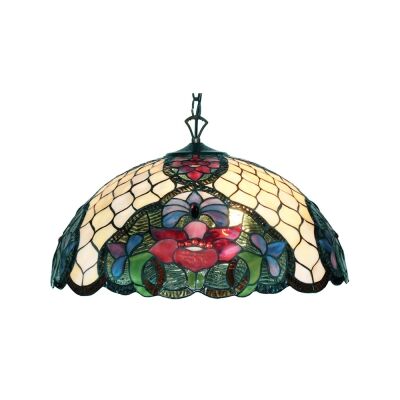 Alicia Tiffany Style Stained Glass Hanging Lamp
