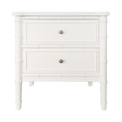 Bateau Birch Timber Side Table, White