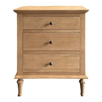 Emmerson II Oak Timber Bedside Table, Small, Natural Oak