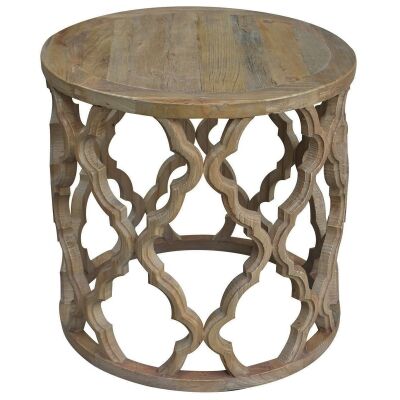 Sirah Recycled Timber Round Side Table, 60cm