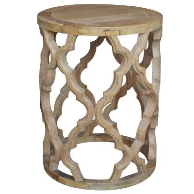 Sirah Recycled Timber Round Side Table, 45cm