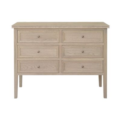 Partrack Oak Timber 6 Drawer Chest, Weathered Oak