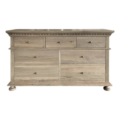 Frances Oak Timber 7 Drawer Dresser, Weathered Oak