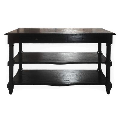 Bellina Oak Timber Console Table, 120cm, Black Oak