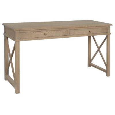Phyllis Oak Timber Desk, 150cm, Weathered Oak