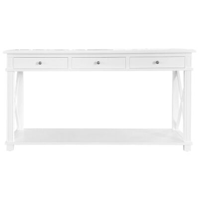 Phyllis Birch Timber 3 Drawer Console Table, 150cm, White