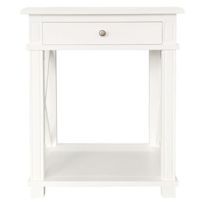 Phyllis Birch Timber Side Table, Large, White