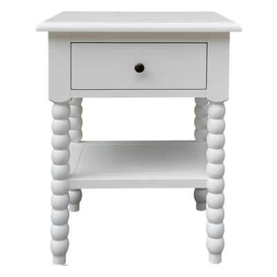 Bobbin Birch Timber Side Table, Small, Matt White