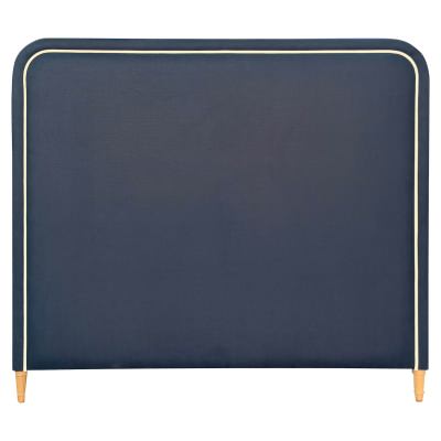 Lawson Fabric Bed Headboard, Rounded Corner, Queen, Navy