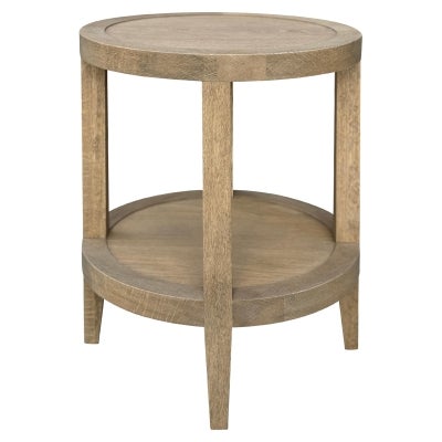 Mauvoisin Oak Timber Round Side Table, Dark Oak