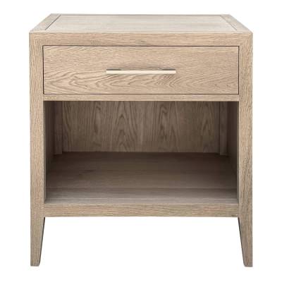 Mauvoisin Oak Timber Single Drawer Side Table, Small, Weathered Oak