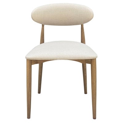 Arno Linen & Oak Timber Dining Chair