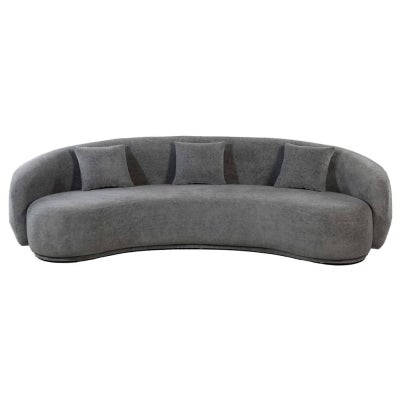 Lyvon Suede Fabric Sofa, 3 Seater, Charcoal