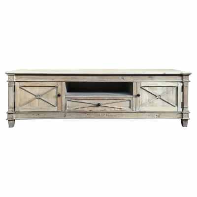 Manoville Reclaimed Fir  Timber 2 Door 1 Drawer TV Unit, 180cm
